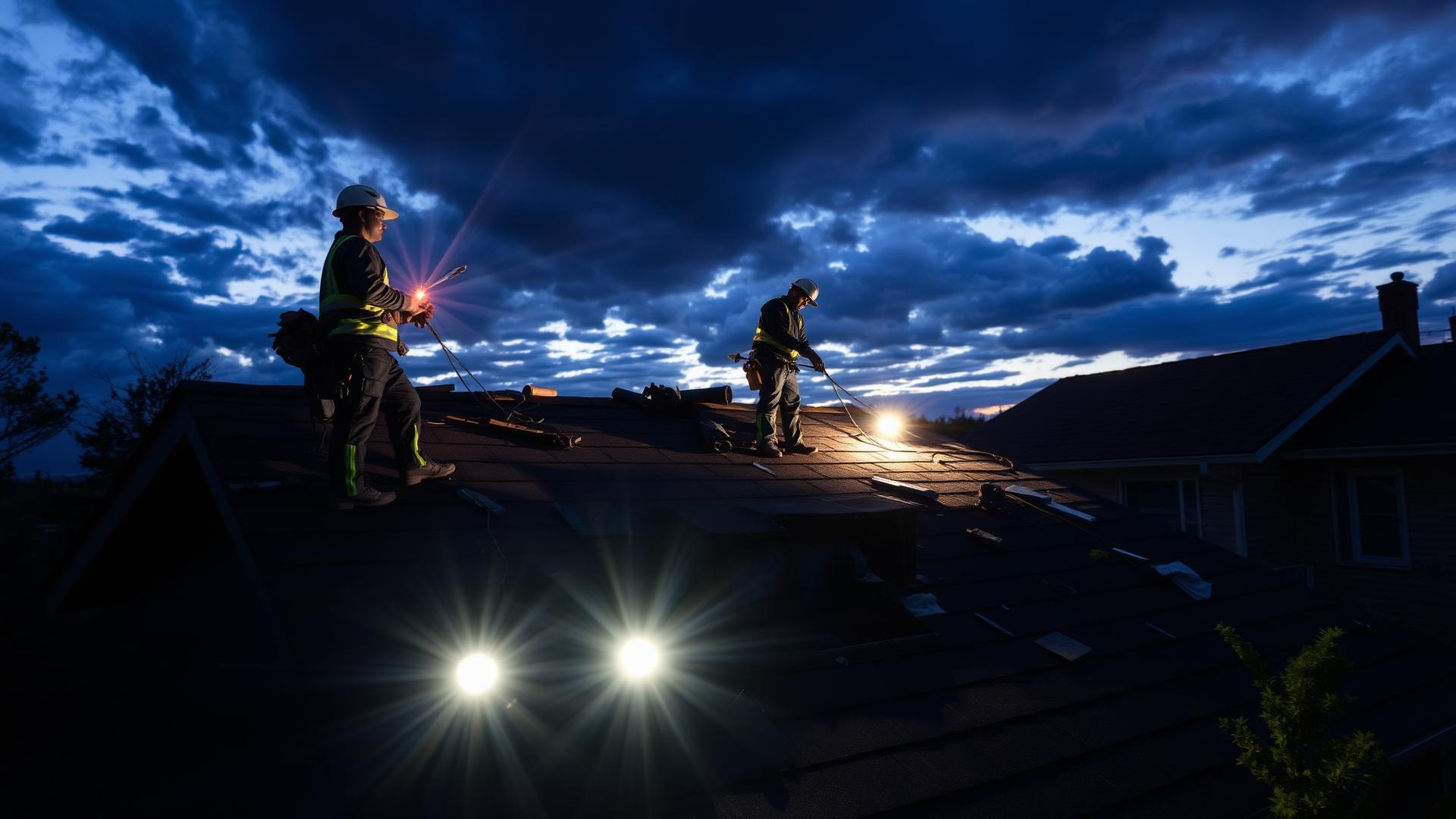 Emergency storm damage roof repair response from Keen Roofing